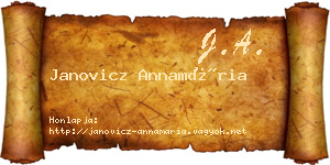 Janovicz Annamária névjegykártya